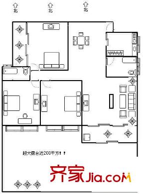 七星佳寓 3室 戶型圖