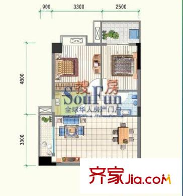 七星佳寓 2室 戶型圖