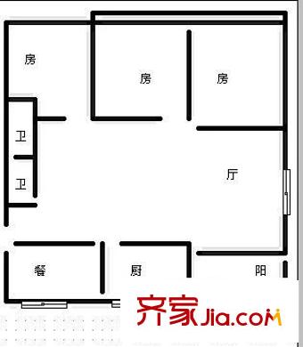 南臺新苑桂花園 3室 戶型圖
