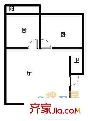 南臺新苑桂花園 2室 戶型圖
