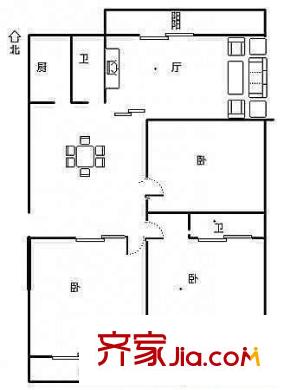 南臺(tái)新苑牡丹園戶型圖南臺(tái)新苑 牡丹園 3室 戶型圖 3室2廳2衛(wèi)1廚