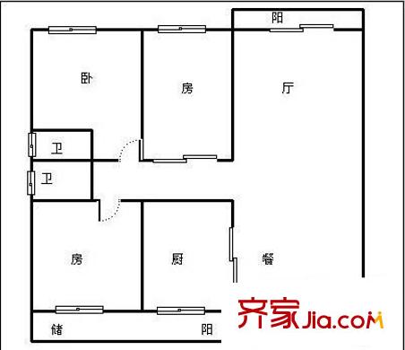 家天下三木城A區(qū) 4室 戶型圖