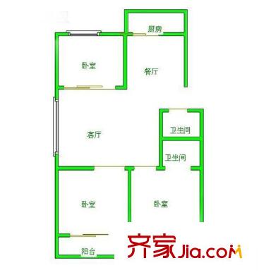 金輝新村 3室 戶型圖