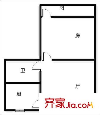 后縣小區(qū) 1室 戶型圖