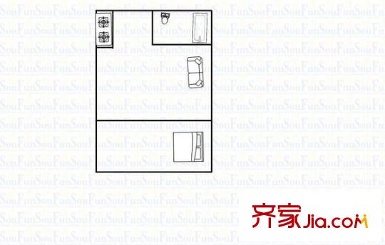 鴻達大廈 1室 戶型圖