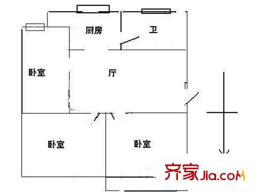 高工小區(qū) 2室 戶型圖