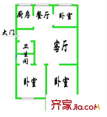 高工小區(qū) 3室戶型圖