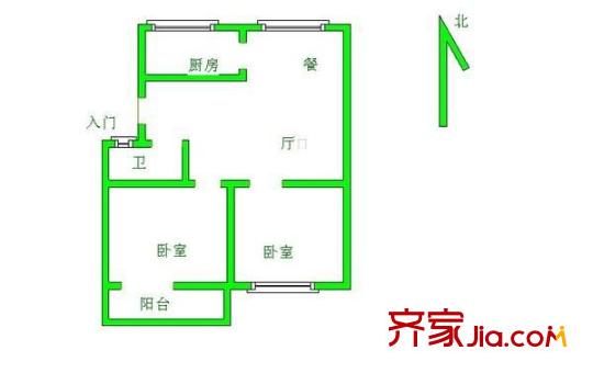 福建省中心檢驗所單位宿舍 2室 戶型圖