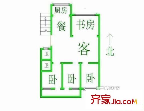 福建省中心檢驗(yàn)所單位宿舍 4室 戶型圖