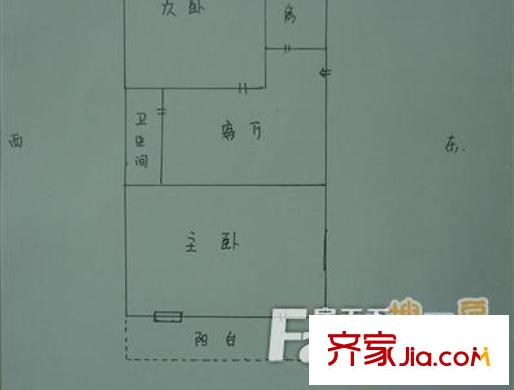 福建日?qǐng)?bào)社宿舍 2室 戶型圖