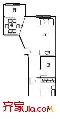 翠湖山莊 1室 戶型圖