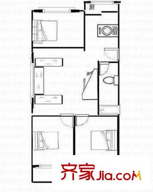 紫陽新園 3室 戶型圖