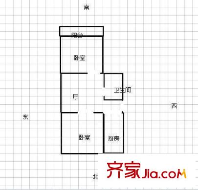 元帥廟新村 2室 戶型圖