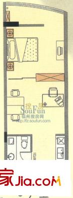 新亞大廈戶型圖1室1廳1衛(wèi)1廚