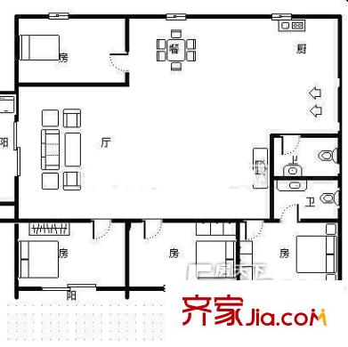 建華溫泉公寓二期戶型圖建華二期 4室 戶型圖 4室2廳2衛(wèi)1廚