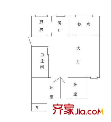 建華溫泉公寓二期戶型圖建華二期 3室 戶型圖 3室2廳2衛(wèi)1廚