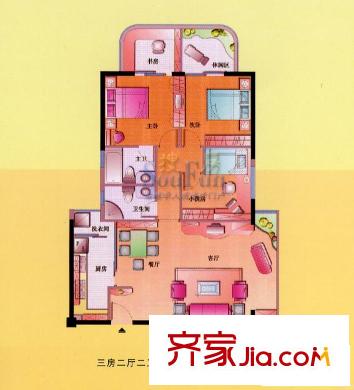 錦繡福城戶型圖3室2廳2衛(wèi)