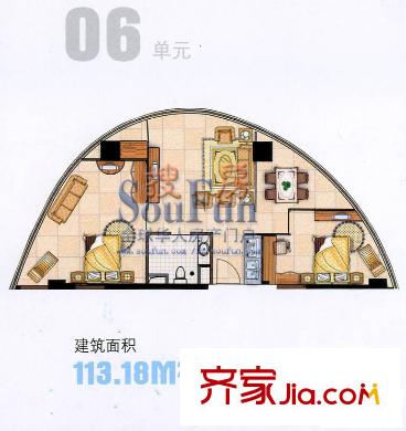 華林星座戶型圖2室2廳1衛(wèi)1廚