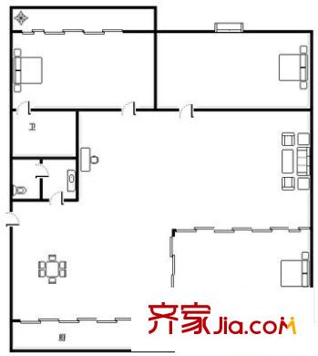 桂香新村 3室 戶型圖