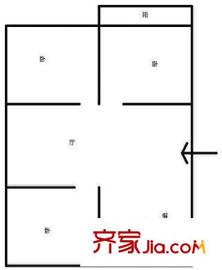 福霞小區(qū) 3室 戶型圖