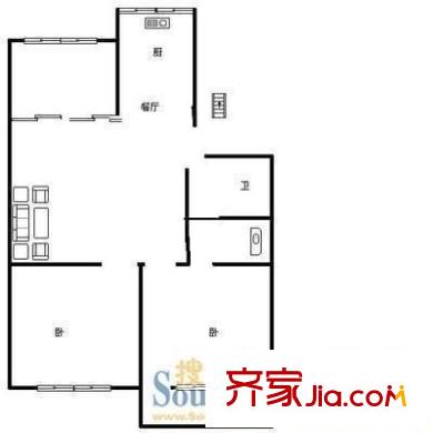 天盛小區(qū) 3室 戶型圖