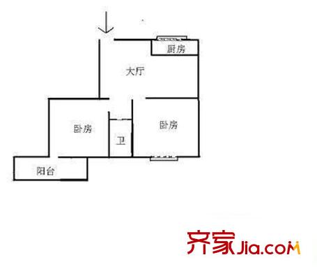 天盛小區(qū) 2室 戶型圖