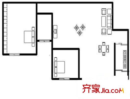 天盛小區(qū) 3室 戶型圖