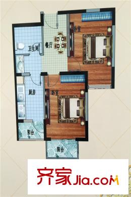 豐寧錦苑3#樓標(biāo)準(zhǔn)層C1戶型 2室2廳1衛(wèi)1廚