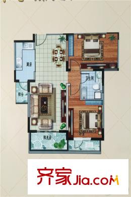 豐寧錦苑2#樓標(biāo)準(zhǔn)層A2戶(hù)型 2室2廳1衛(wèi)1廚