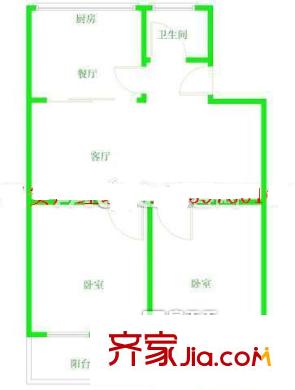 省委機關(guān)鼓屏路單位宿舍 2室戶型圖