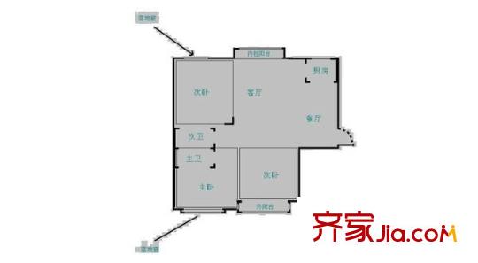 群升國(guó)際D區(qū) 3室 戶型圖