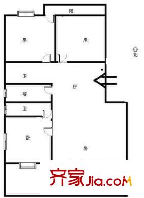 群升國際D區(qū) 3室 戶型圖