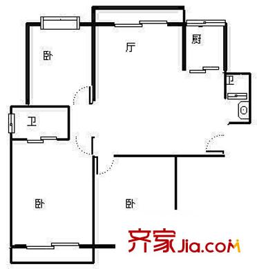 群升國際D區(qū) 3室 戶型圖