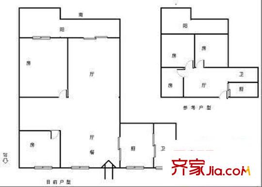 靈響小區(qū) 3室 戶型圖