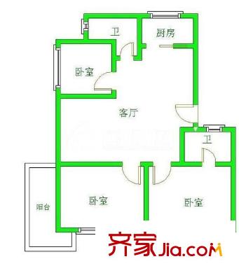 城市之光 3室 戶型圖