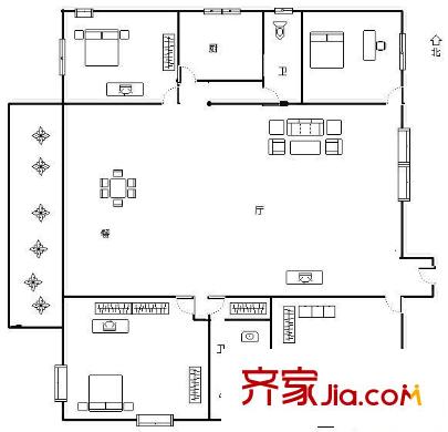紫荊花園 4室 戶型圖