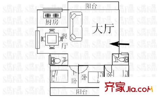 小康佳園 6室 戶型圖