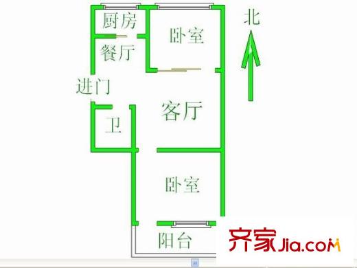 萬事利花園 2室 戶型圖