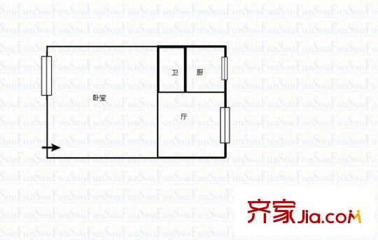 萬事利花園 1室 戶型圖