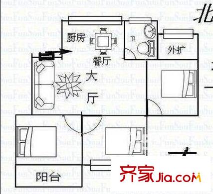 臺(tái)后新村 3室 戶型圖