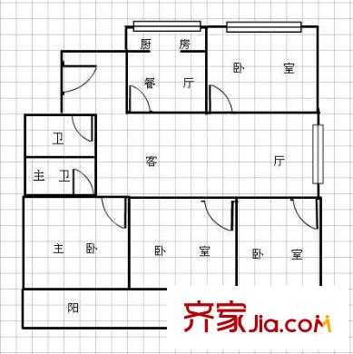 臺(tái)后新村 4室 戶型圖