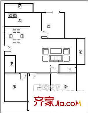 融僑東區(qū)B區(qū) 4室 戶型圖