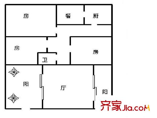 家天下三木城B區(qū) 5室 戶型圖