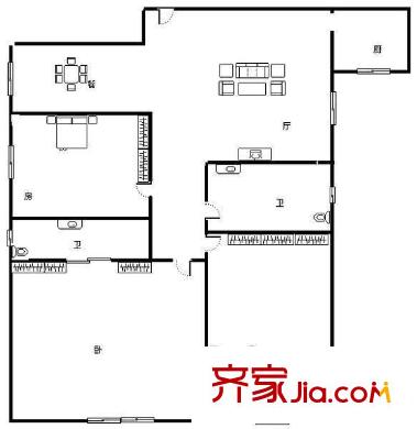 金源花園 3室 戶型圖