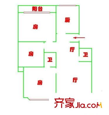 金源花園 3室 戶型圖