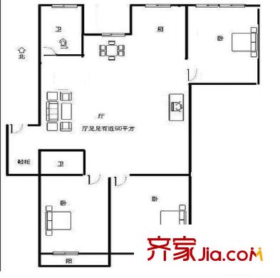 福馬新村 3室戶型圖