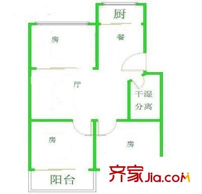 東方公寓 3室 戶型圖