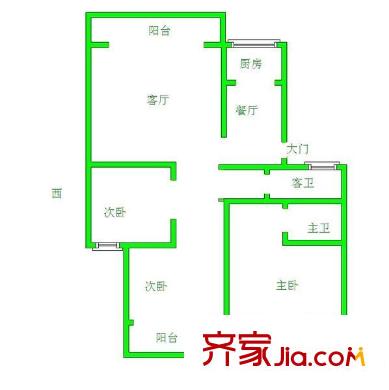 碧水源 3室 戶型圖