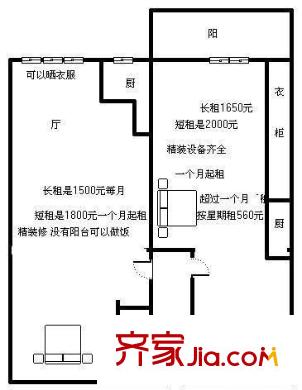澳林大廈 1室 戶型圖