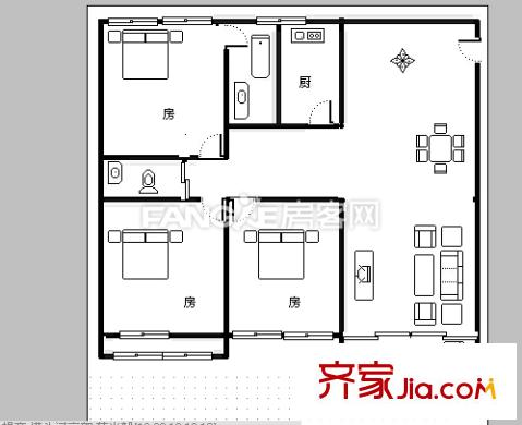 陽光城二區(qū)戶型圖陽光城2區(qū) 3室 戶型圖 3室2廳2衛(wèi)1廚